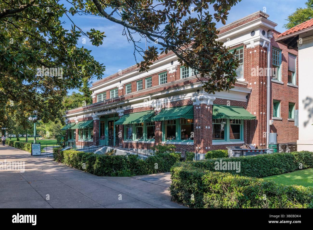 Superior Baths Badehaus entlang der Bathhouse Row an der Central Avenue in Hot Springs, Arkansas, USA Stockfoto