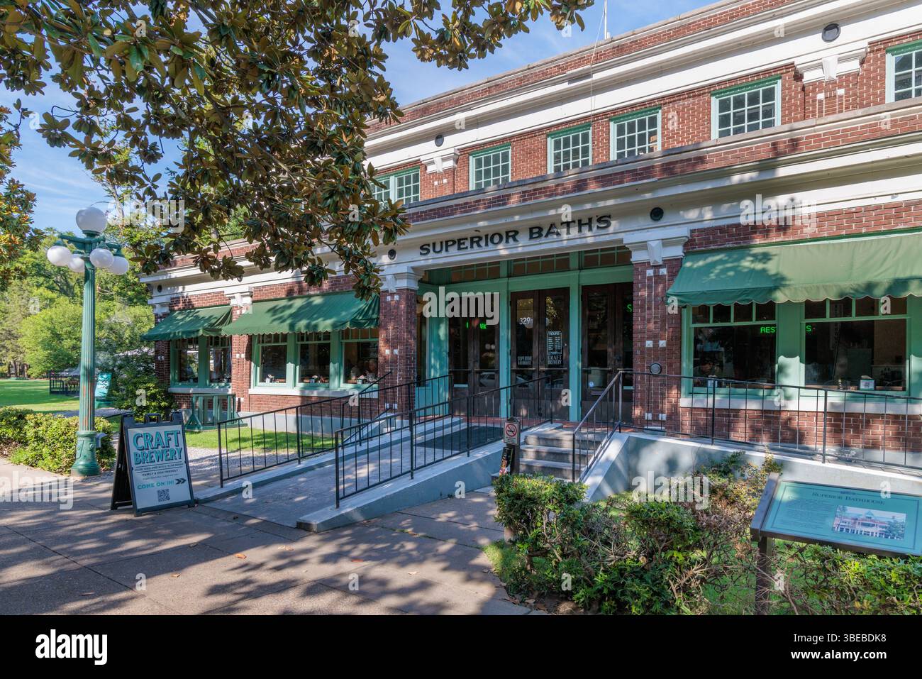 Superior Baths Badehaus entlang der Bathhouse Row an der Central Avenue in Hot Springs, Arkansas, USA Stockfoto