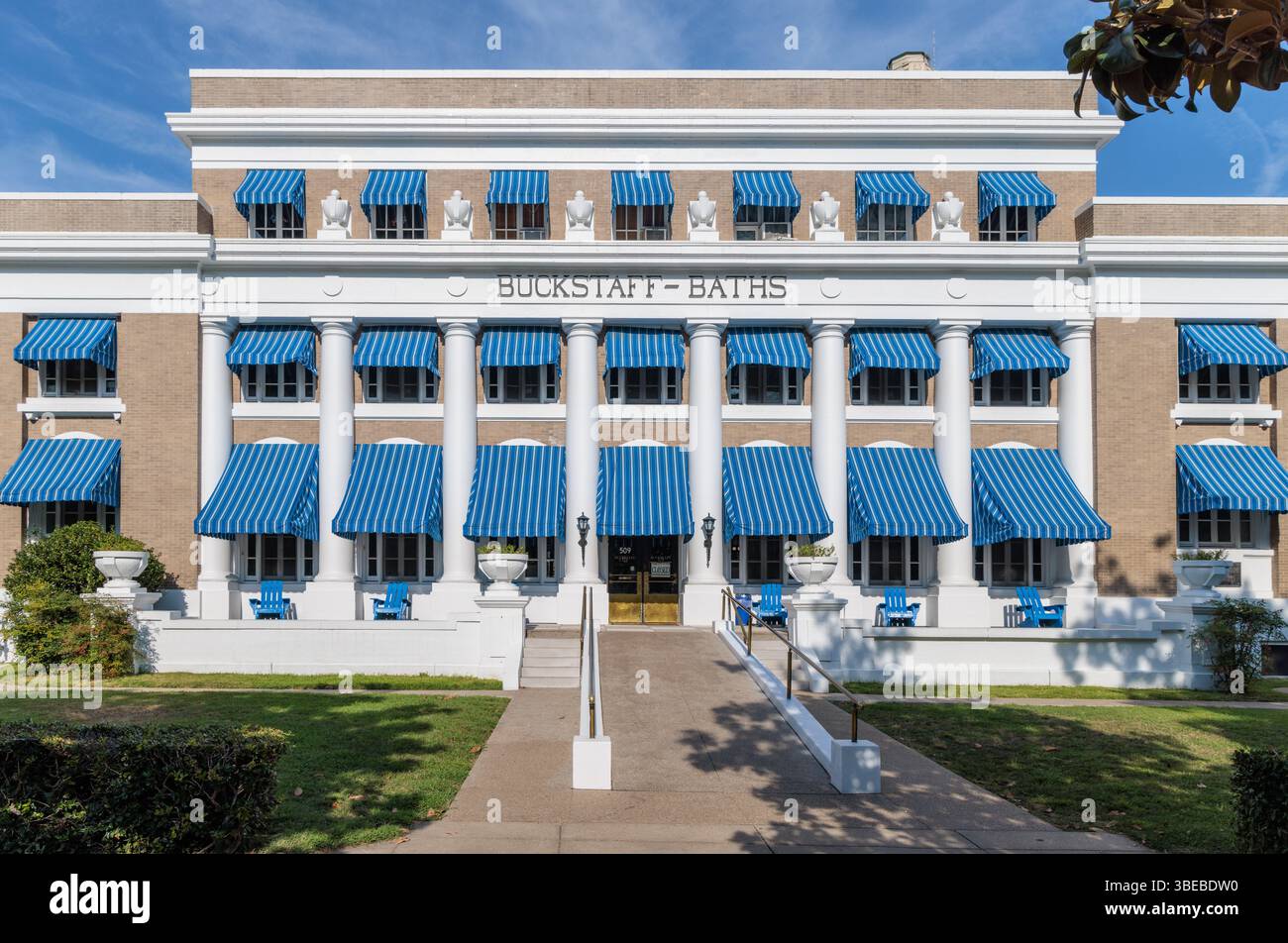 Buckstaff Baths Badehaus in Bathhouse Row an der Central Avenue in Hot Springs, Arkansas, USA Stockfoto