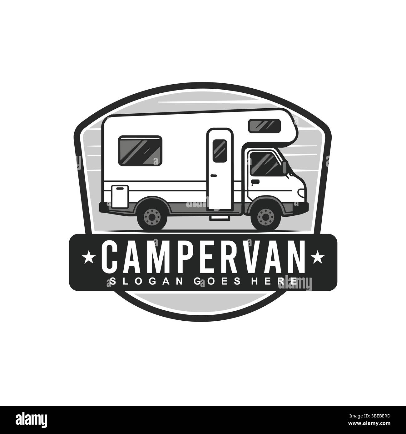 Campervan Wohnmobil Wohnmobil-Logo-Illustration Stock Vektor