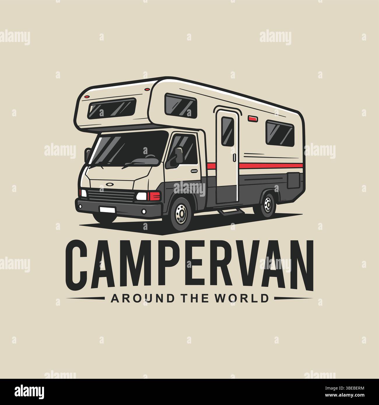 Campervan Wohnmobil Wohnmobil-Logo-Illustration Stock Vektor