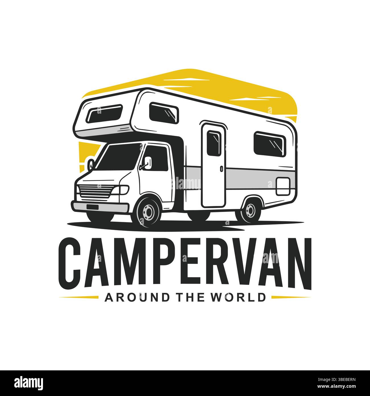 Campervan Wohnmobil Wohnmobil-Logo-Illustration Stock Vektor