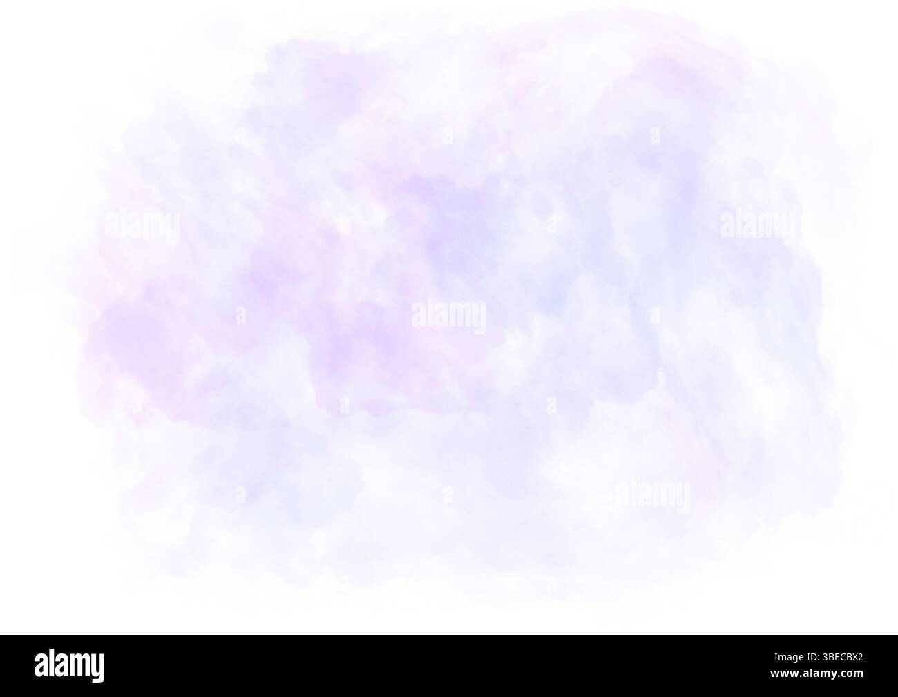 Abstrakter violetter, transparenter, unscharfer Wasserfarbenfleck. Weiche flauschige Wolke, Nebel, Rauch, realistischer Hintergrund des Lufthimmels Stockfoto