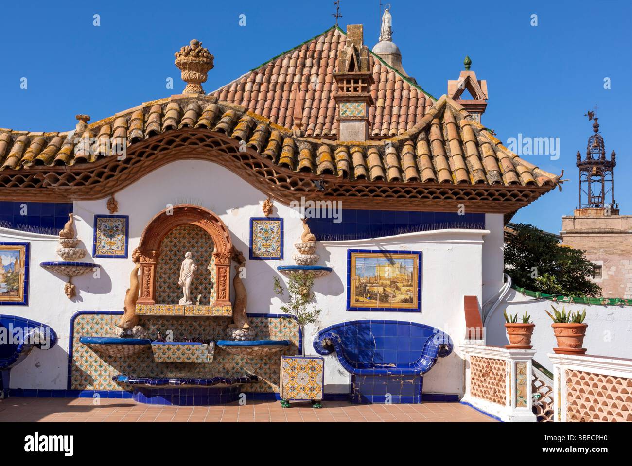 Spanien, Sitges, Maricel Palace (1910-1918), Heim von Charles Deering, Dachterrasse Stockfoto
