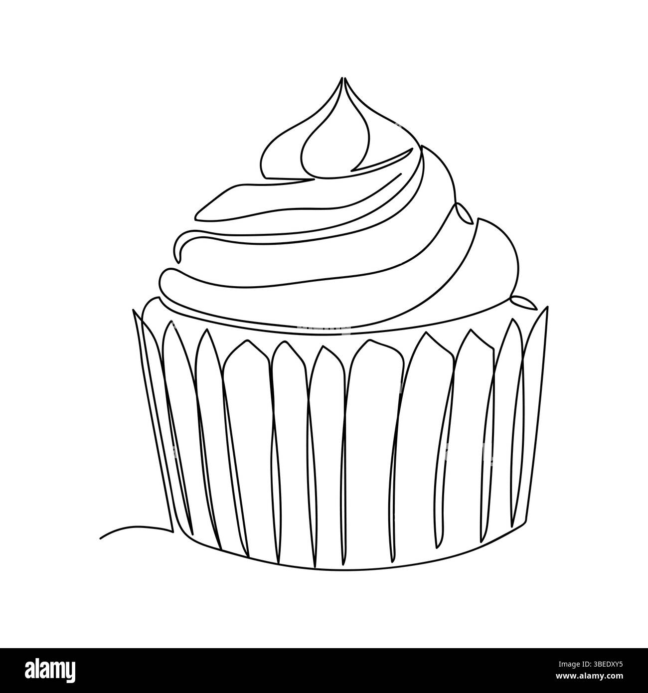 Cupcake mit Guss auf glattem Hintergrund für minimalistischen Designanspruch Stock Vektor