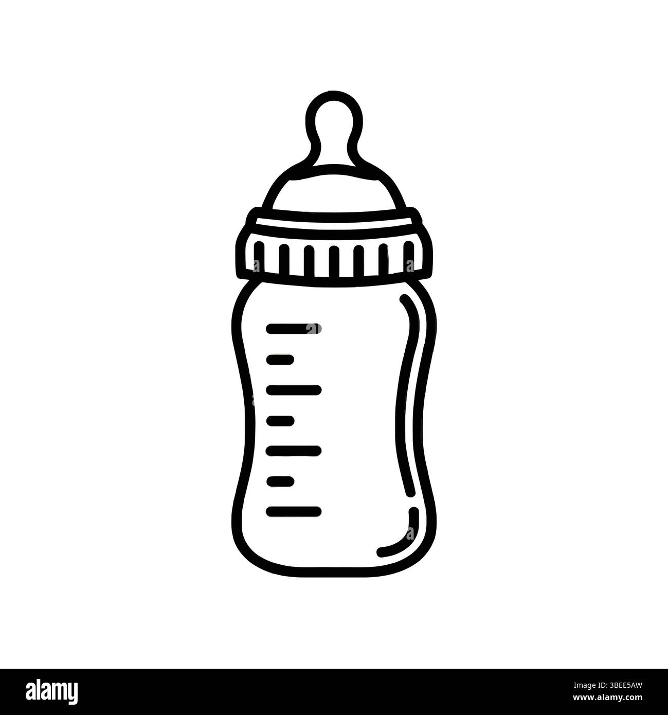Babymilchflasche in monochromer Form für Design-Themen wie Eltern, Neugeborene oder Babypflege Stock Vektor