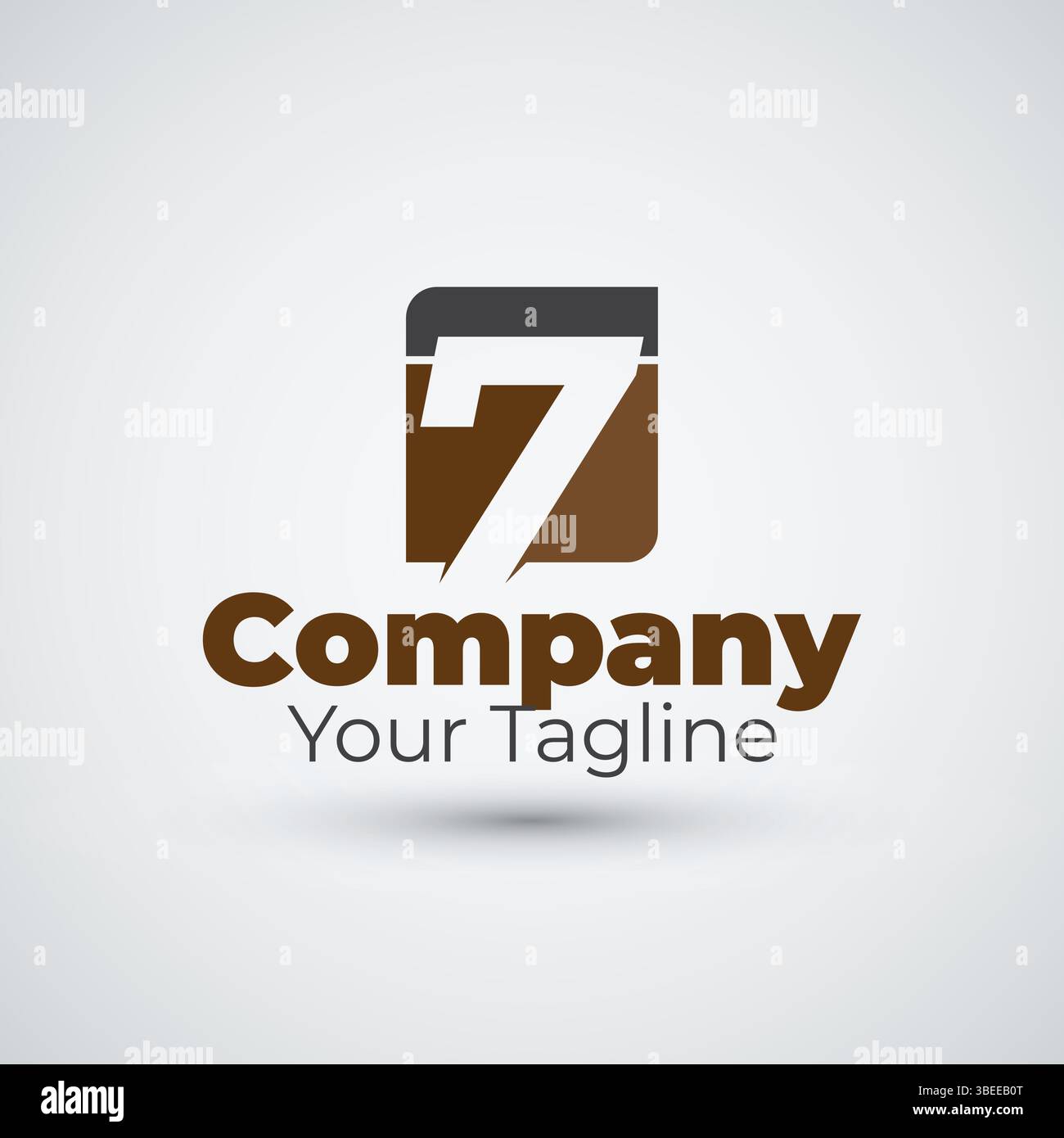 7 Logo Symbol Sieben Logo flache Illustration Vektorvorlage Stock Vektor