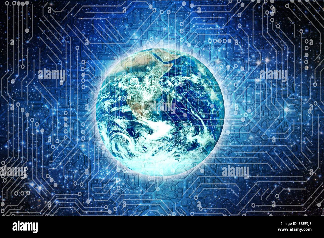 Konzept für globale Vernetzung und Vernetzung Stockfoto