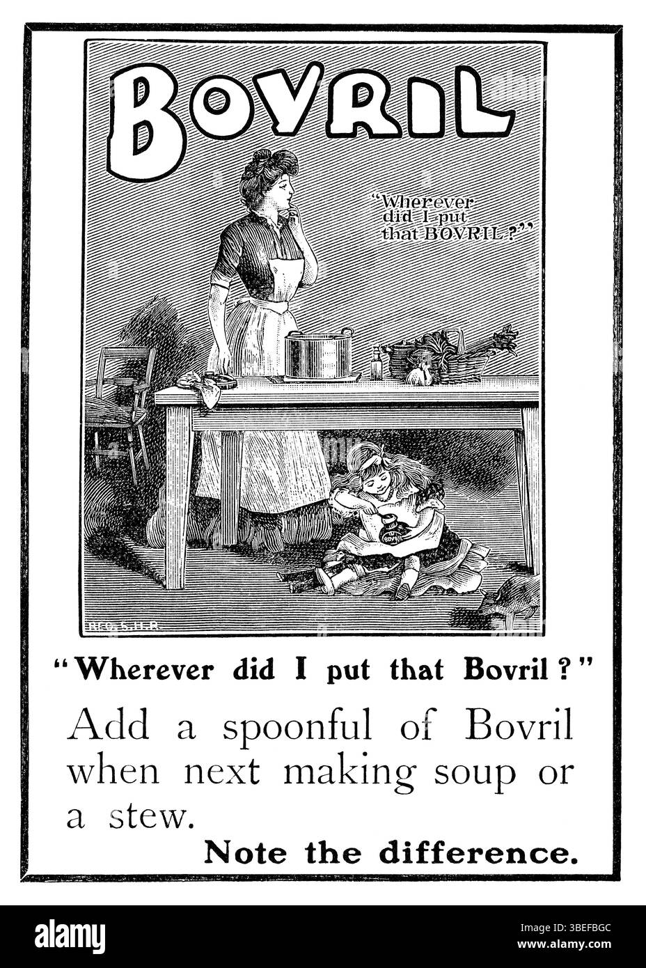 1904 britischen Werbung für Bovril beef Extrakt. Stockfoto