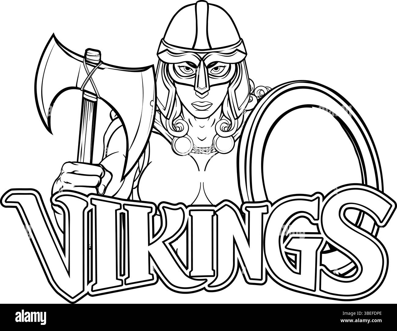 Viking Software Spartan keltischer Krieger Ritter Frau Stock Vektor