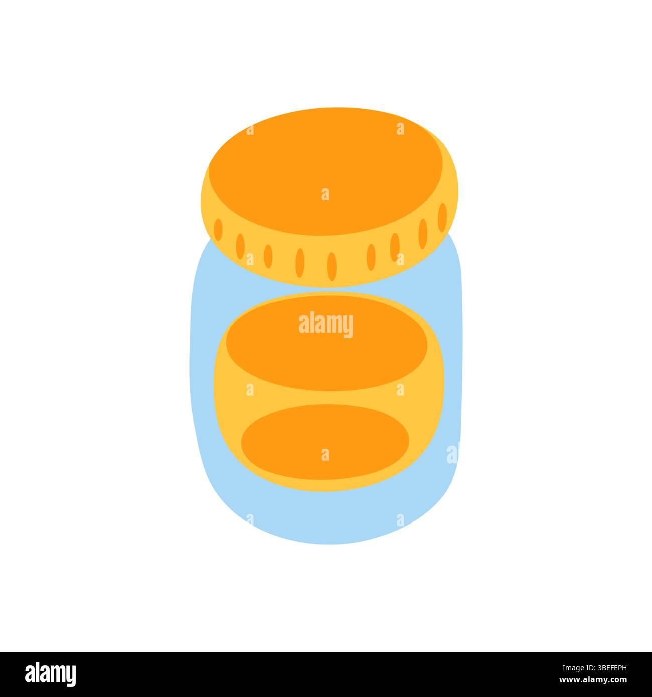 Cartoon Honey Jar Flat Symbol Stock Vektor