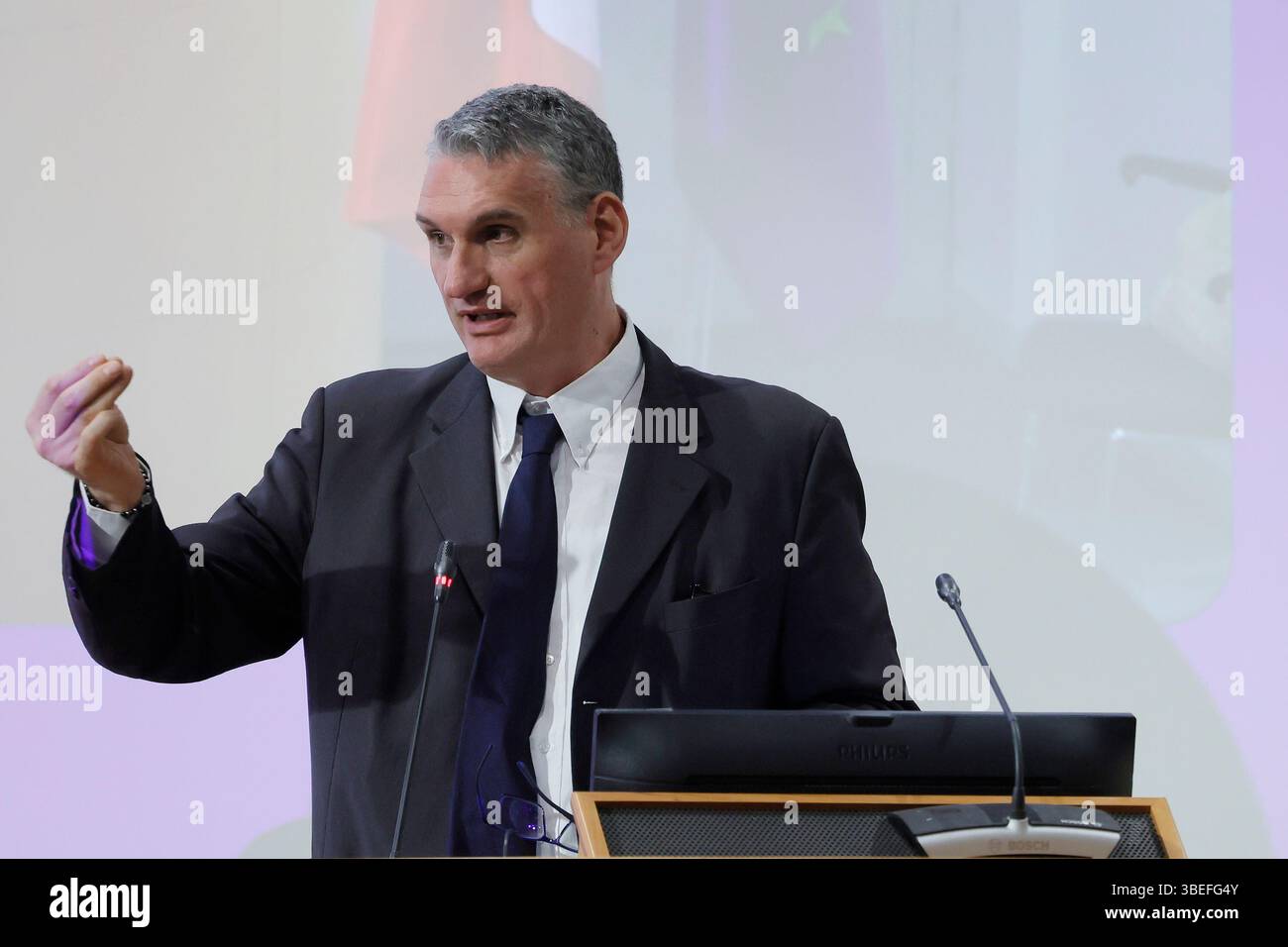 Roma, Italien. Mai 2025. Alessandro Panaro economista dei trasporti partecipa al rapporto annuale della Guardia Costiera per il 2024 Roma -Italia - Giovedì 29 Maggio 2025 - Politica - (Foto di Cecilia Fabiano/LaPresse) Alessandro Panaro Wirtschaftsforschung für den Verkehr nimmt am Jahresbericht der Küstenwache Rom-Italien Teil - Donnerstag, 29. Mai 2025 - Politik - (Foto von Cecilia Fabiano/LaAlamy News Stockfoto