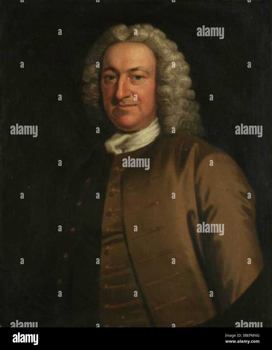 Dieses um 1750 gemalte Porträt von Lewis Morris II. Ist eine Darstellung der Aristokratie des 18. Jahrhunderts. Die elegante Pose und Kleidung des Motivs spiegeln seinen hohen sozialen Status und den formalen Porträtstil seiner Zeit wider. Stockfoto