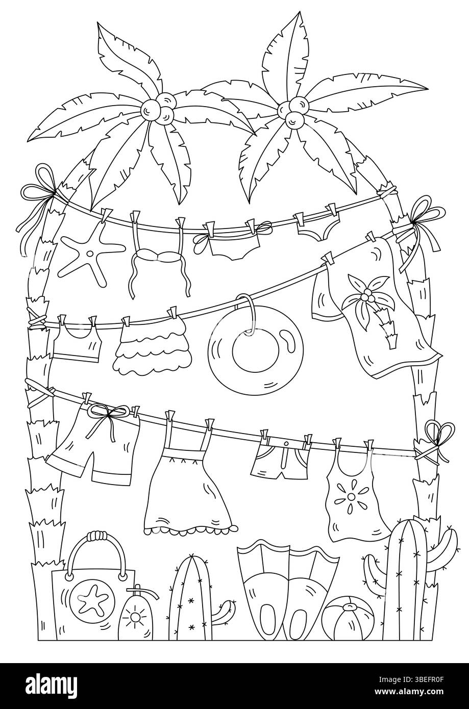 Stresslinderung Malbuch für Erwachsene und Kinder und Ein Kinderwagen auf Rädern Stock Vektor