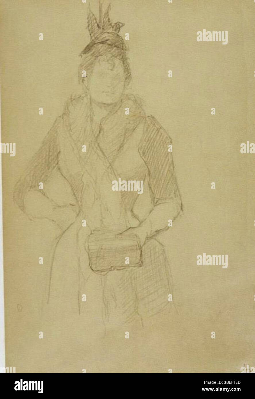 Kunstwerk der französischen Künstlerin Bertha Worms (1868–1937), die eine Frau in einer traditionellen künstlerischen Studie darstellt. Stockfoto