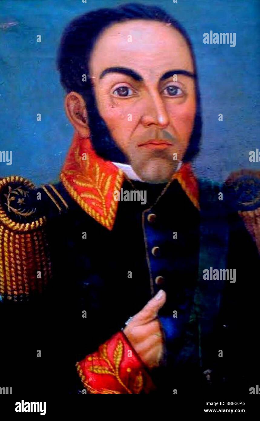 Dieses Porträt von Pedro Antonio Oñaleta, einer prominenten Figur, ist undatiert, wurde aber am 25. Februar 2014 als erstellt oder hochgeladen markiert. Der Künstler bleibt unbekannt und das Werk ist eine einfache Porträtdarstellung. Stockfoto