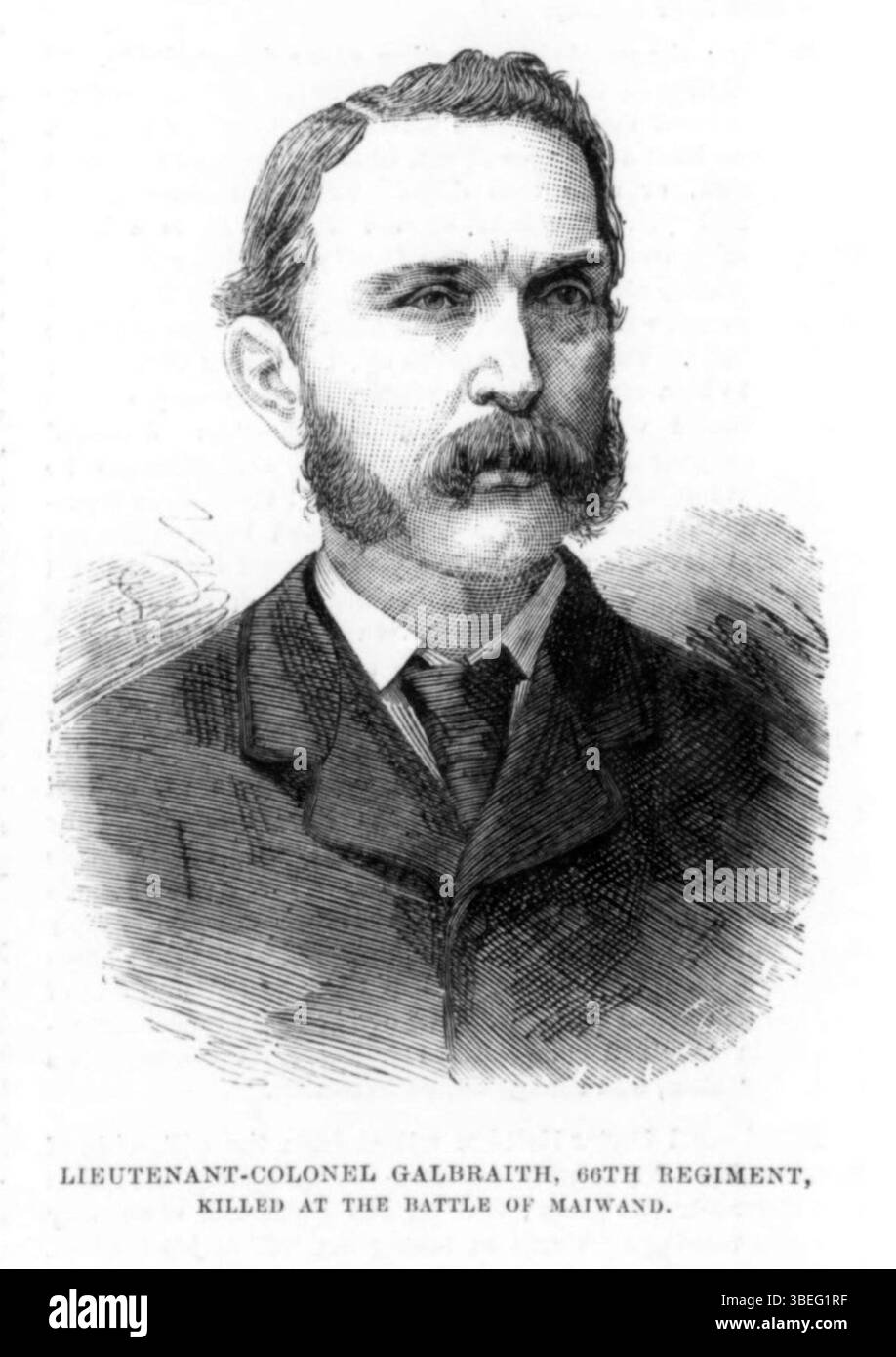 Diese Illustration der *Illustrated London News* (13. November 1880) zeigt die getöteten Offiziere in der Schlacht von Maiwand, einem Ereignis während des Zweiten Anglo-Afghanischen Krieges. Stockfoto