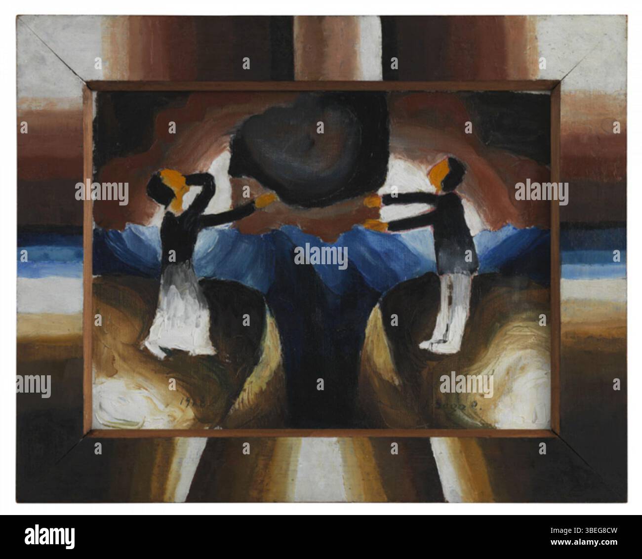 Unüberwindlicher Abgrund ist ein Gemälde von Arthur Segal aus dem Jahr 1918, das Teil seiner Dramen-Serie ist. Die Arbeit reflektiert die emotionalen und psychologischen Wirren der Zeit, die für Segals Auseinandersetzung mit menschlichen Kämpfen und Konflikten nach dem Ersten Weltkrieg charakteristisch sind Stockfoto