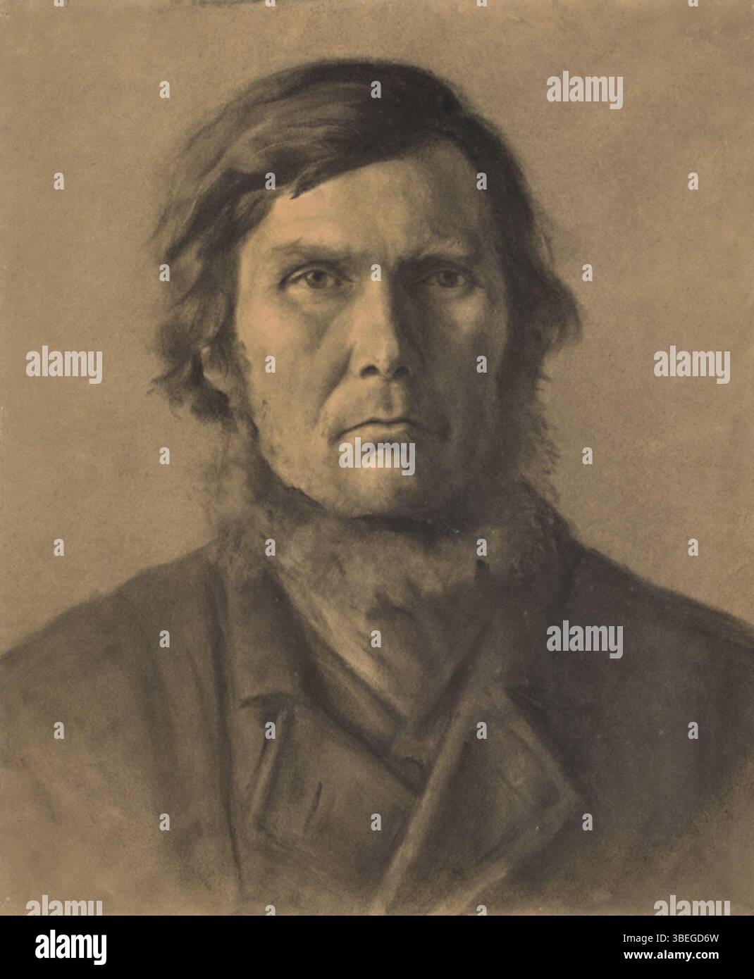 Dieses Porträt mit dem Titel „Talumehe portree“ von Tõnis Grenzstein fängt das ländliche Leben in Estland ein. Er wurde zwischen 1863 und 1916 von dem Künstler geschaffen und spiegelt das kulturelle und soziale Umfeld Estlands in dieser Zeit wider. Stockfoto