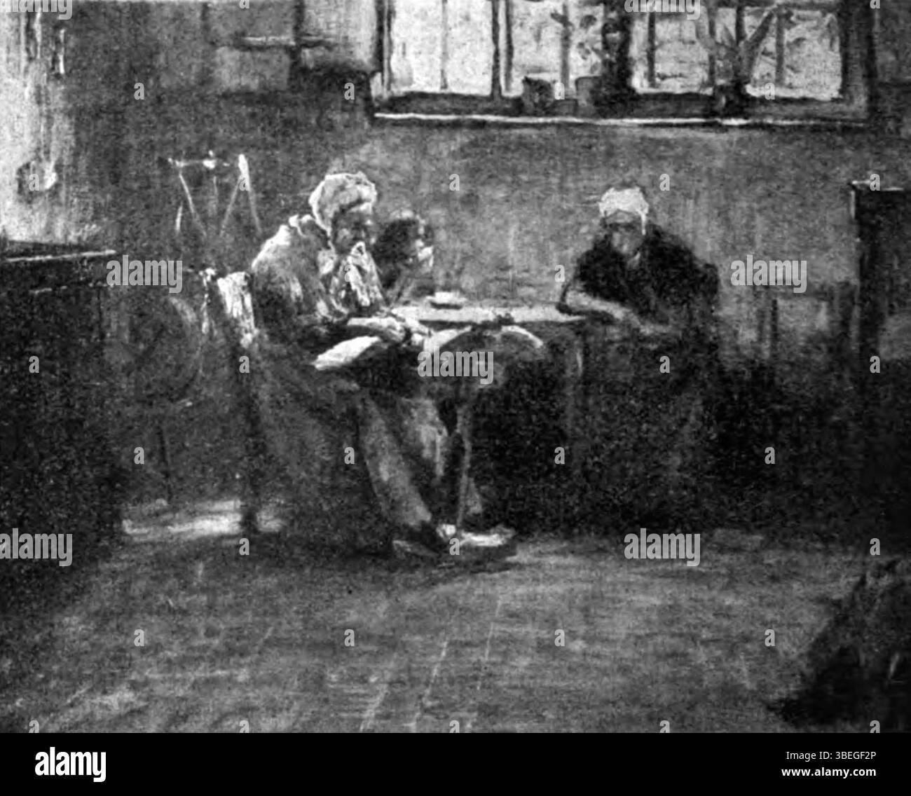 „Der Besuch“ ist ein Ölgemälde von Francis Petrus Paulus, das 1912 fertiggestellt wurde. Es wurde im Englischen Illustrated Magazine in Band 47, 1912, S. 418, reproduziert. Das Gemälde zeigt eine charakteristische Szene von Paulus, bekannt für seinen detaillierten, realistischen Umgang mit Themen. Stockfoto