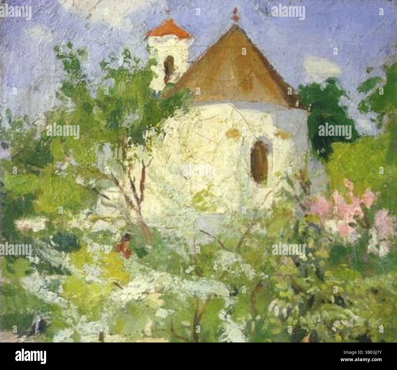 Ein Ölgemälde von Adolf Fényes (1867–1945) mit einer Szene aus Szentendre in den Abmessungen 31,5 x 32,5 cm, das in der Ungarischen Nationalgalerie untergebracht ist. Stockfoto