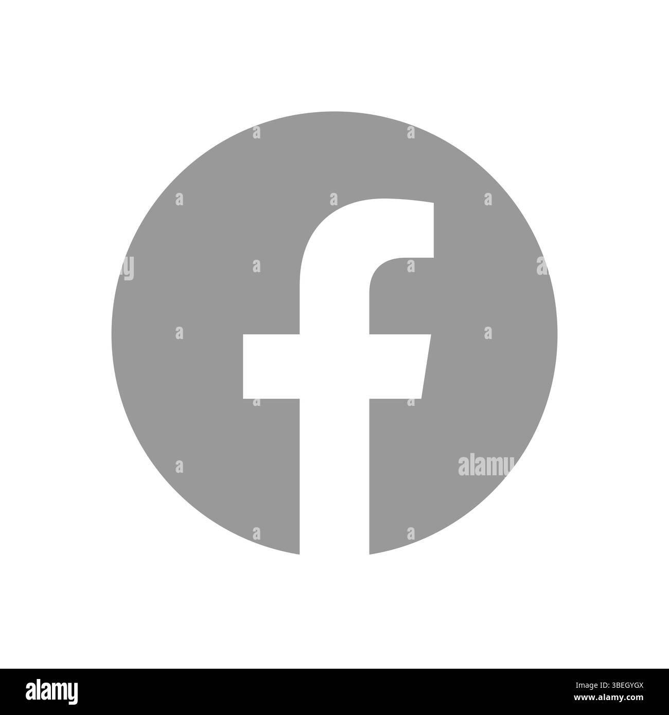 Symbol der Facebook-App für soziale Medien. Graues Silhouettenquadrat isoliert auf weißem Hintergrund. Einfaches flaches Vektorlogo Stock Vektor