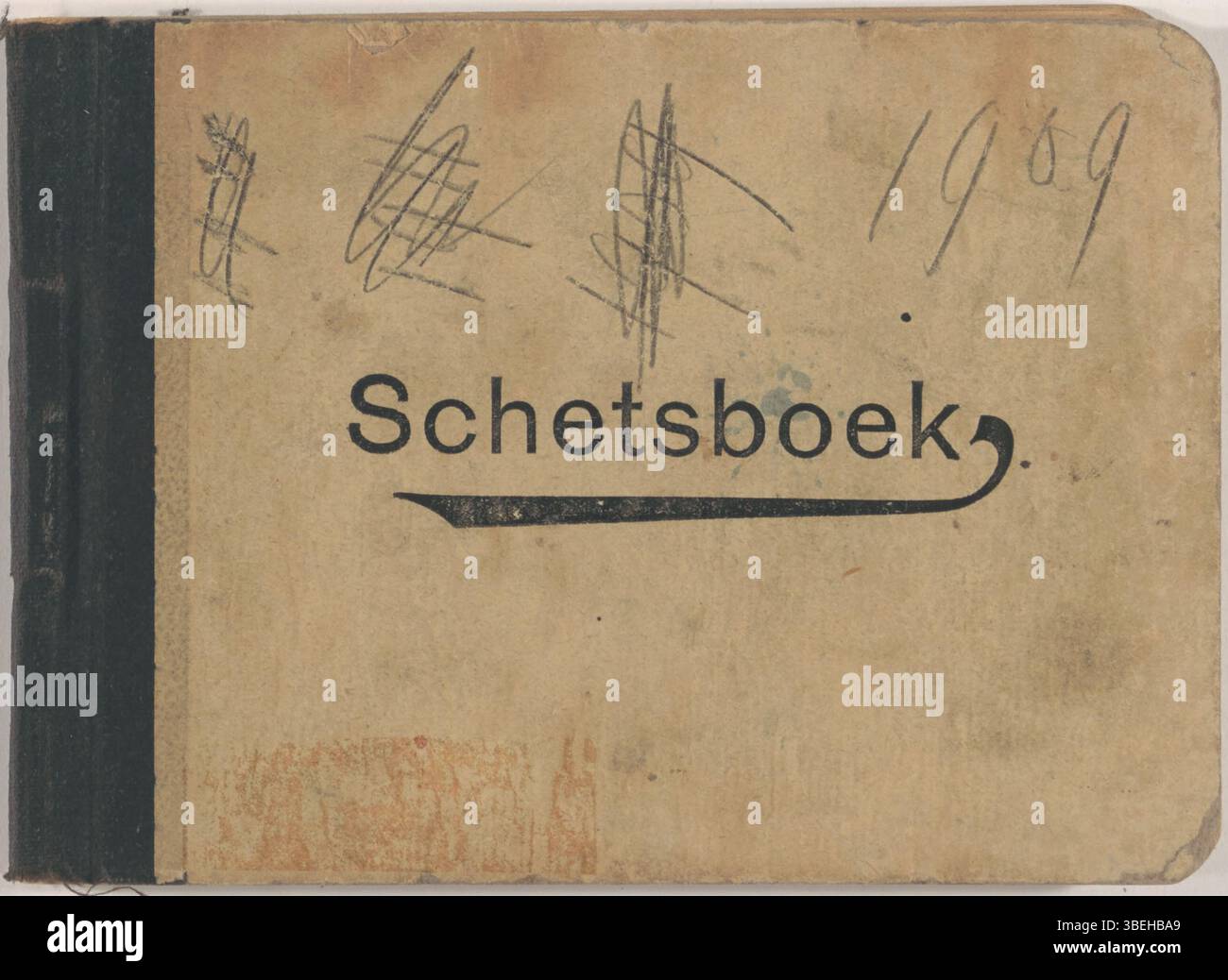 *Sketchbook 26* von Theo van Doesburg, erstellt um 1909, zeigt eine Reihe von Vorstudien und Experimenten in Form und Komposition. Diese Skizzen spiegeln seinen Übergang zur modernistischen Abstraktion wider. Stockfoto