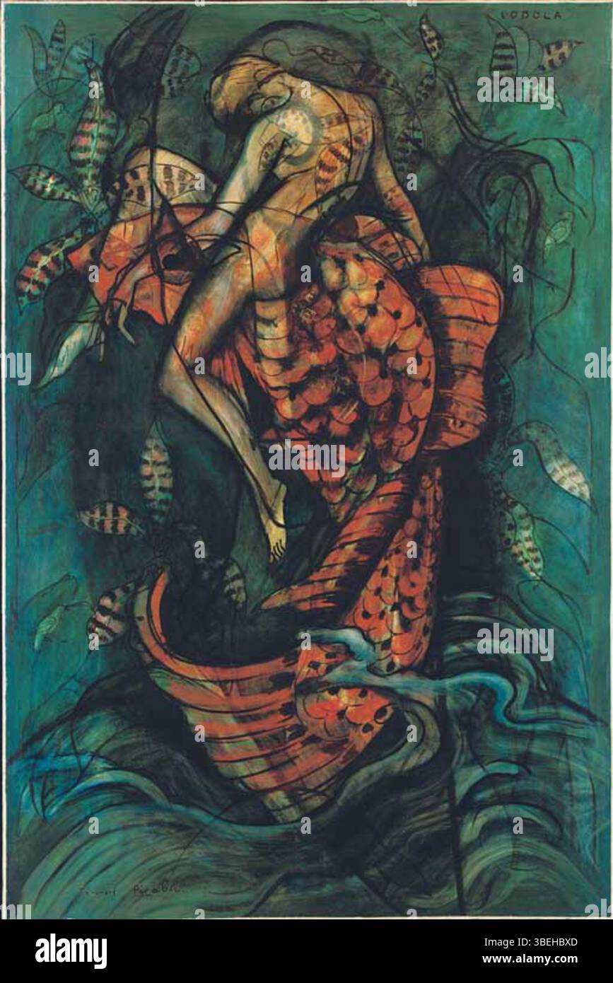 Lodola (1930–1931) von Francis Picabia ist ein Werk, das die Abstraktion der Moderne erforscht und ein imaginäres Thema durch dynamische Linien und Formen darstellt, die typisch für seinen experimentellen Stil in dieser Zeit sind. Stockfoto