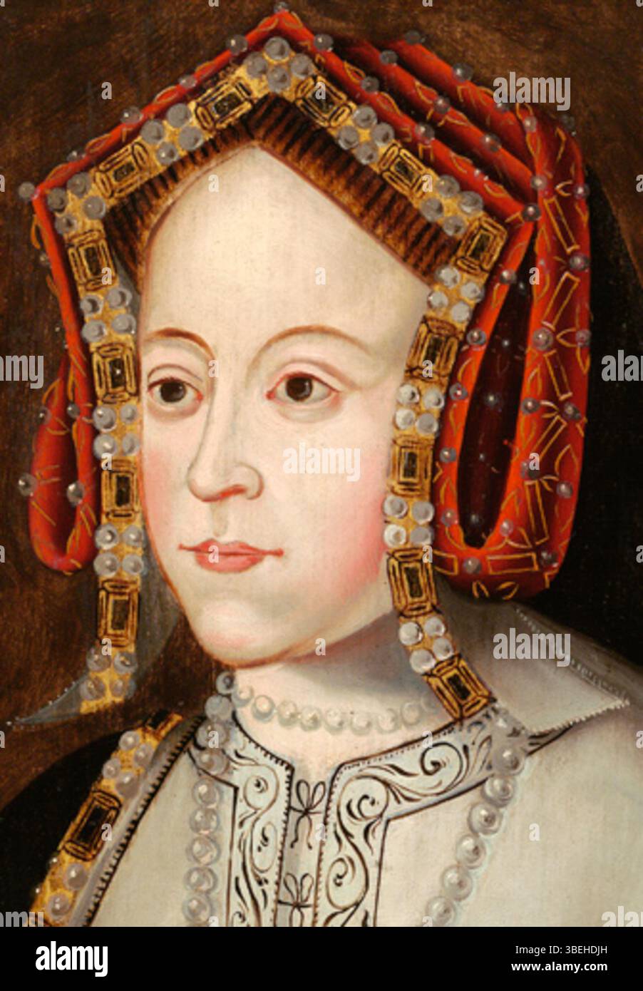 Ein um 1560 entstandenes Porträt von Katherine von Aragon von Joannes Corvus, das die erste Frau Heinrichs VIII. Darstellt. Stockfoto
