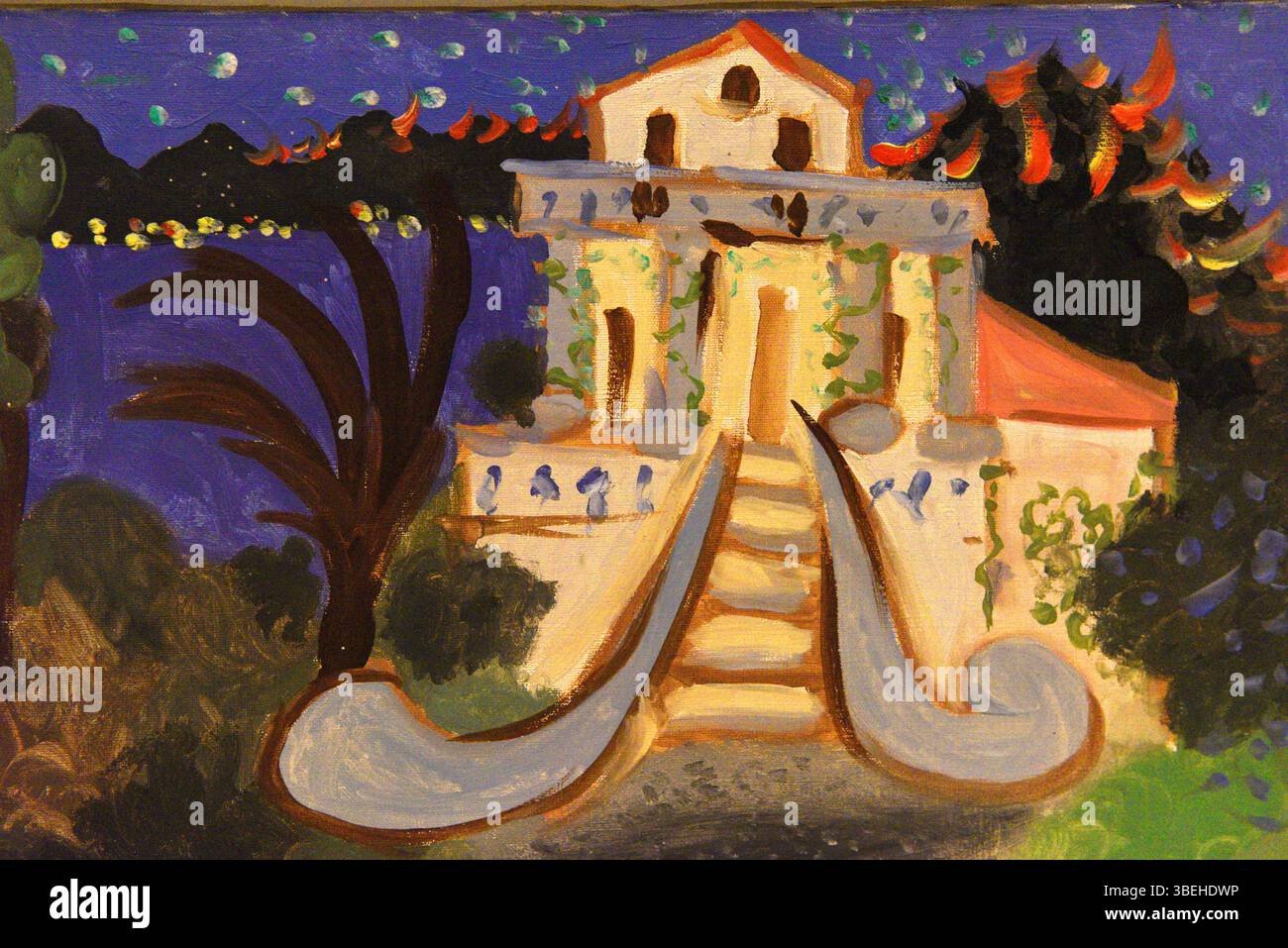 Villa Chêne Roc in Juan-les-Pins, Öl auf Leinwand, 1931, Gemälde von Picasso, Picasso Museum, Antibes, Frankreich. Stockfoto