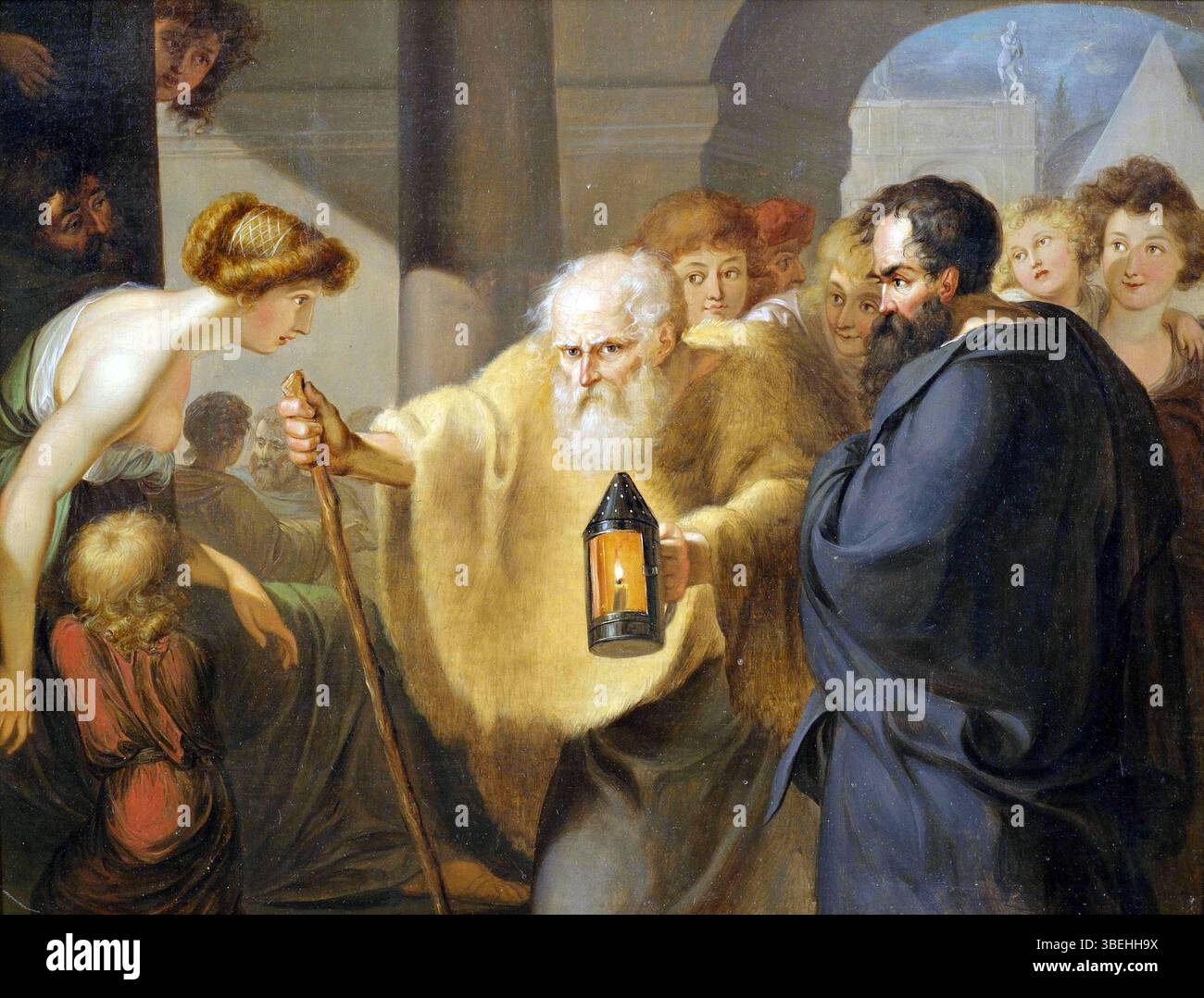 Diogenes sucht einen ehrlichen Mann - mit seiner Laterne - Johann Heinrich Wilhelm Tischbein Stockfoto