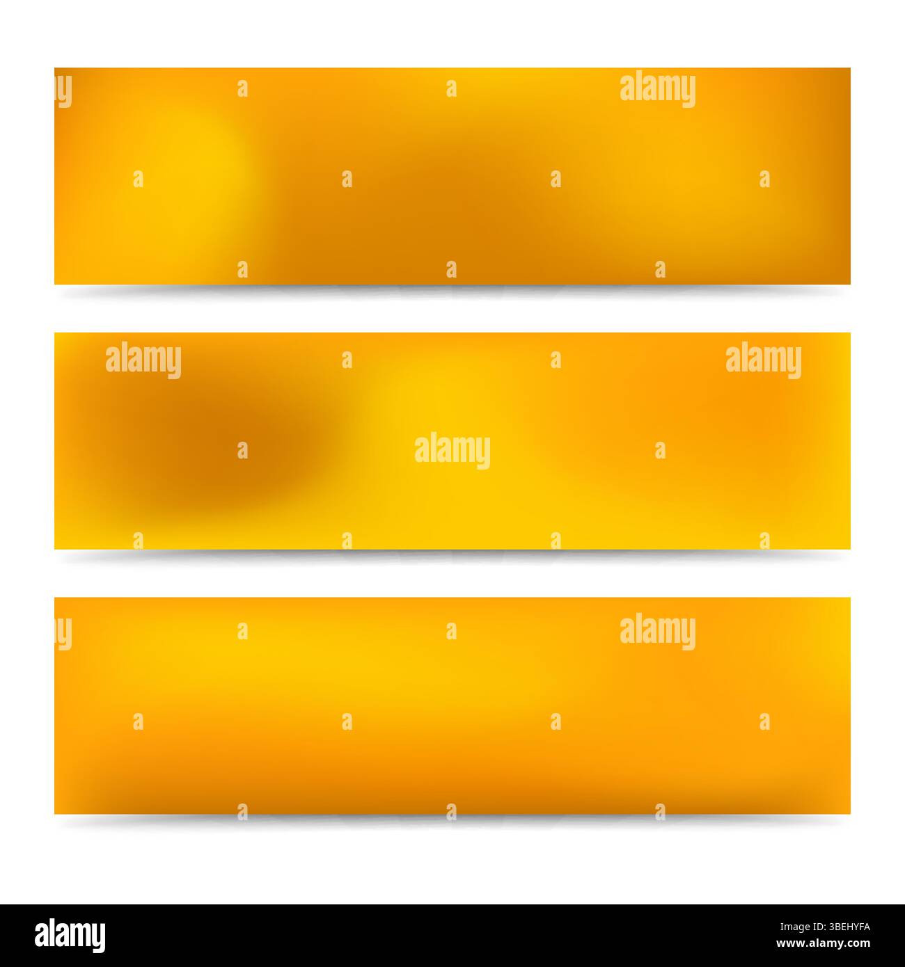 Glatte abstrakte, verschwommene gelbe Banner mit Farbverlauf. Abstrakter kreativer mehrfarbiger Hintergrund. Vektorabbildung Stock Vektor