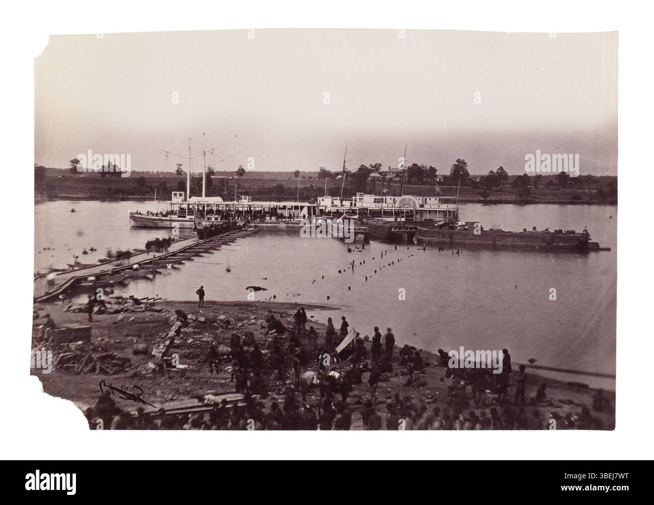 Fotografische Ansicht von Port Royal entlang des Rappahannock River, Virginia, aufgenommen zwischen 1861 und 1865 während des Bürgerkriegs. Stockfoto