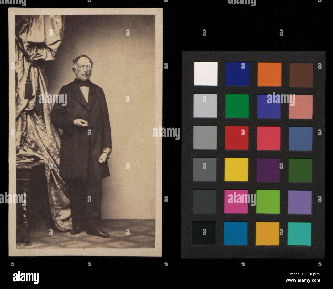 Dieses Foto von 1850 bis 1870 zeigt Adolf Christus in einem formalen Porträt im Stil des 19. Jahrhunderts. Stockfoto