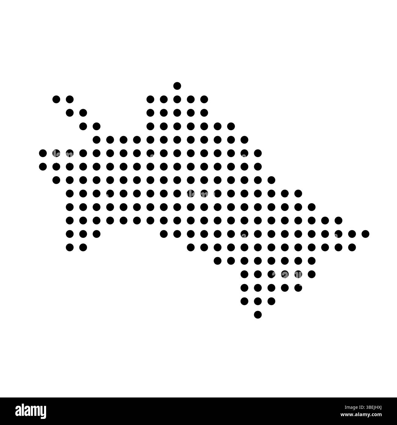 Turkmenistan Land gepunktete Karte. Abbildung mit schwarzen Pixeln isoliert auf weißem Hintergrund. Vektorkreis Mosaik. Stock Vektor
