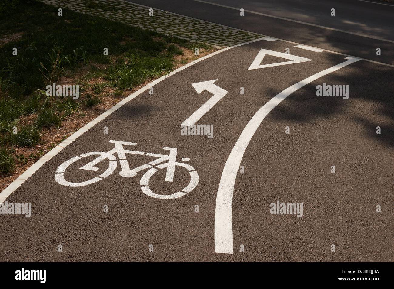 Fahrrad-Lane-Zeichen Stockfoto