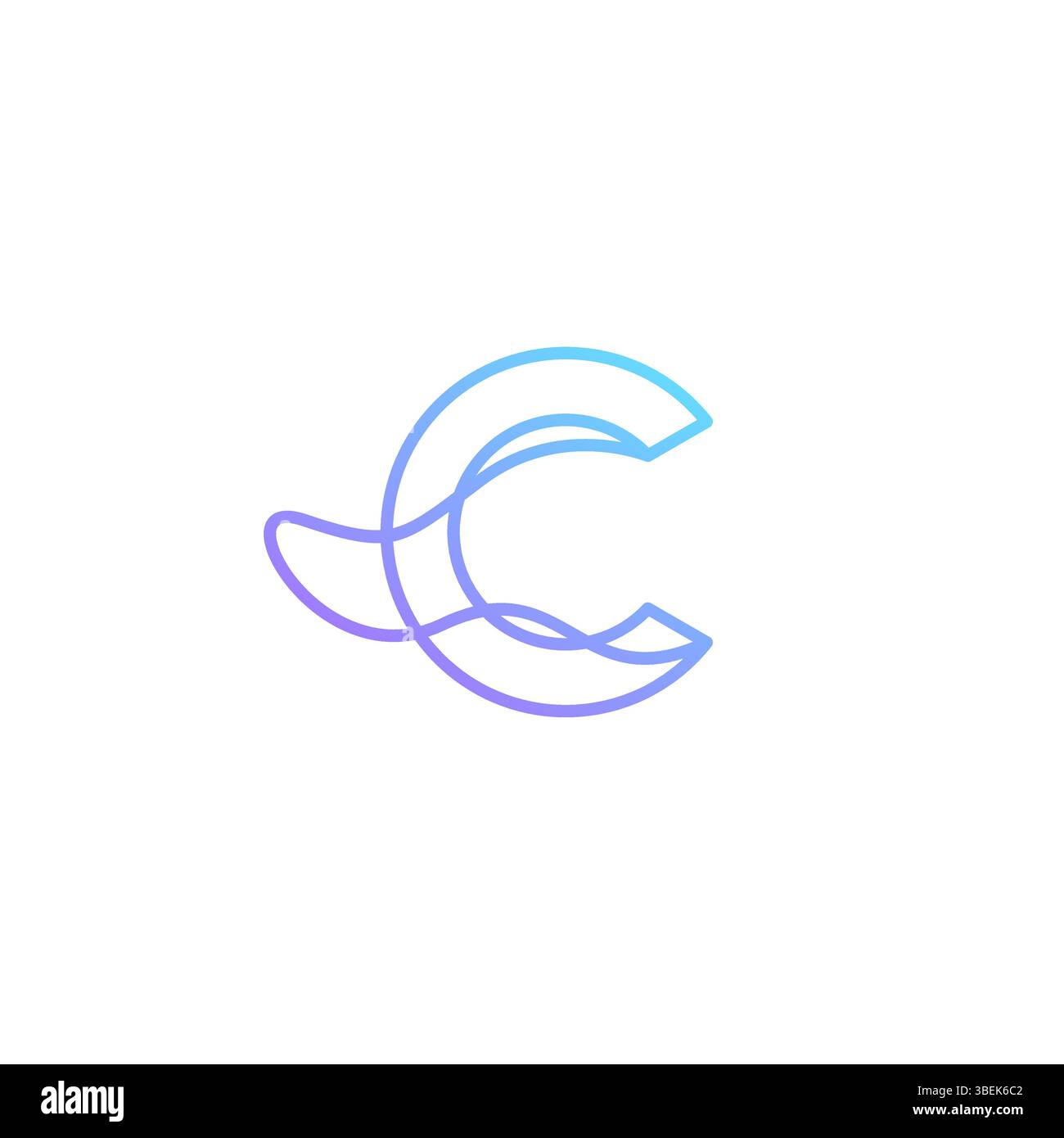 Logodesign mit Buchstabe C-Linie Stock Vektor