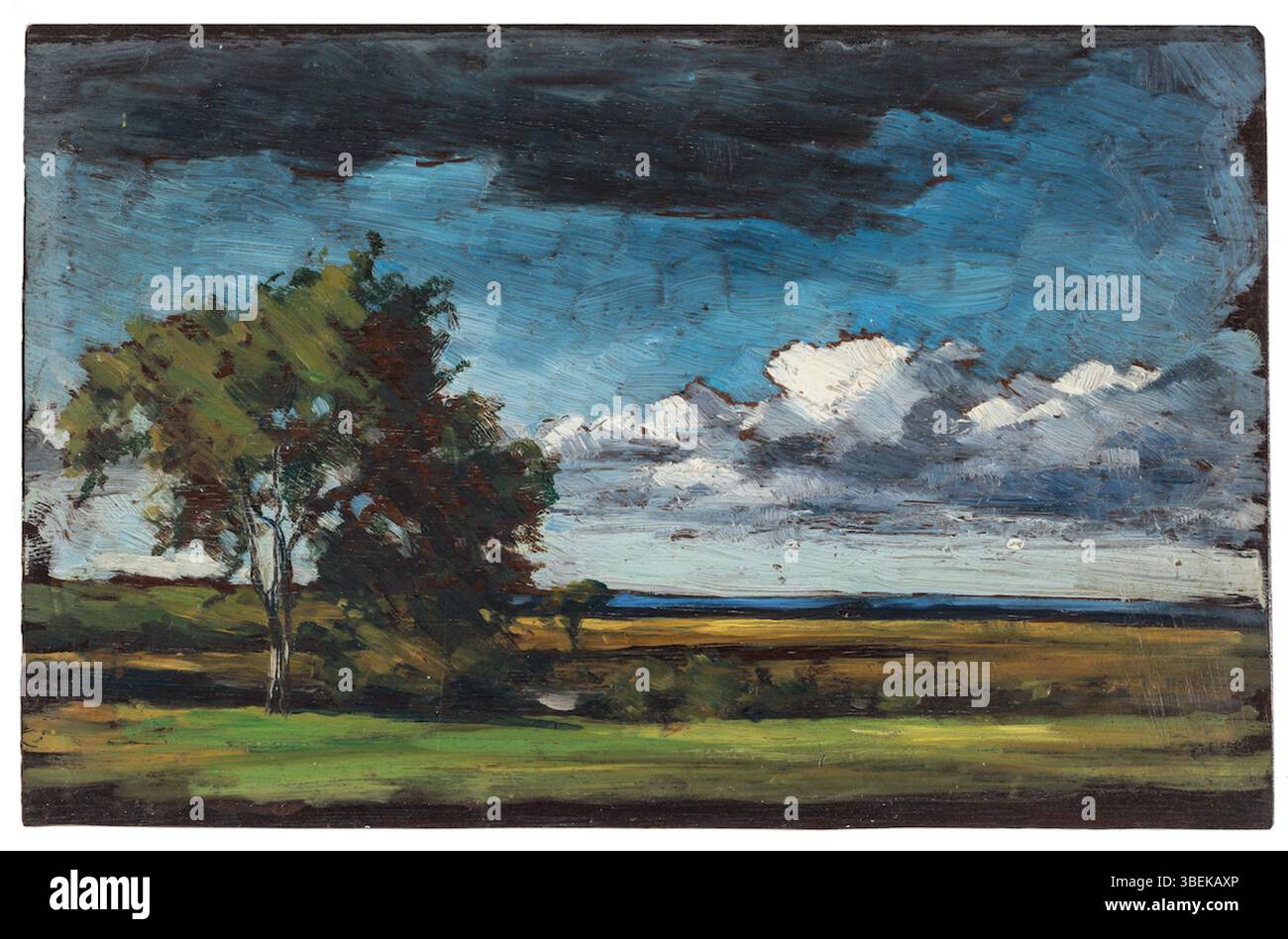 Untitled by Ethel Ogden ist ein 21,1 x 13,7 cm großes Öl auf Mahagoni-Brett, das Teil der Sammlung der Owens Art Gallery ist, die von Clementina Godfreys Familie gestiftet wurde. Stockfoto