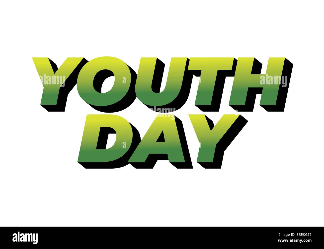 Jugendtag. Verspielter und lebendiger Text für dynamisches Poster- oder Bannerdesign Stock Vektor