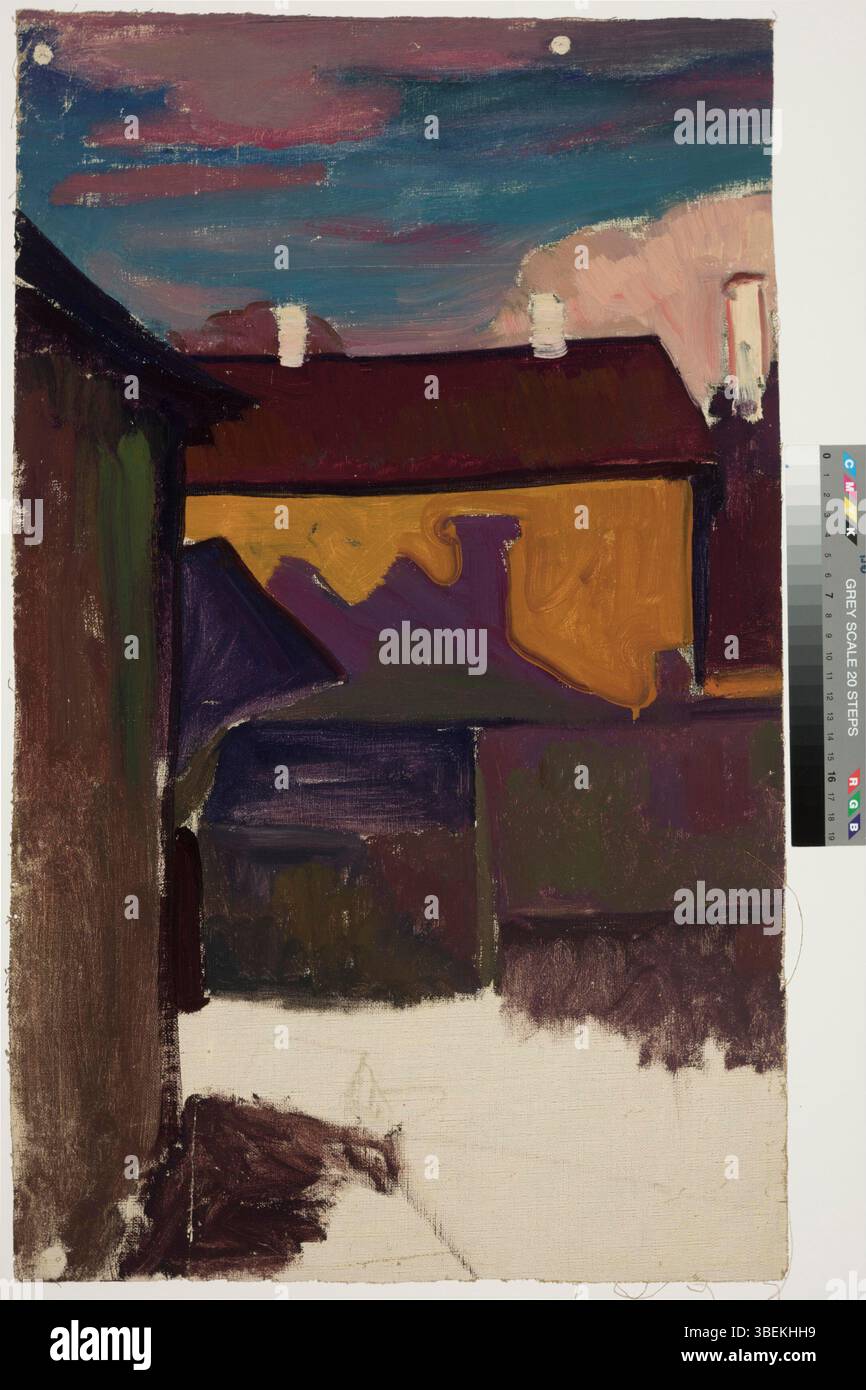 Nikolai Triik. Vaade õuele. 1913-1920. Õli, lõuend. 60 x 36,5 Stockfoto