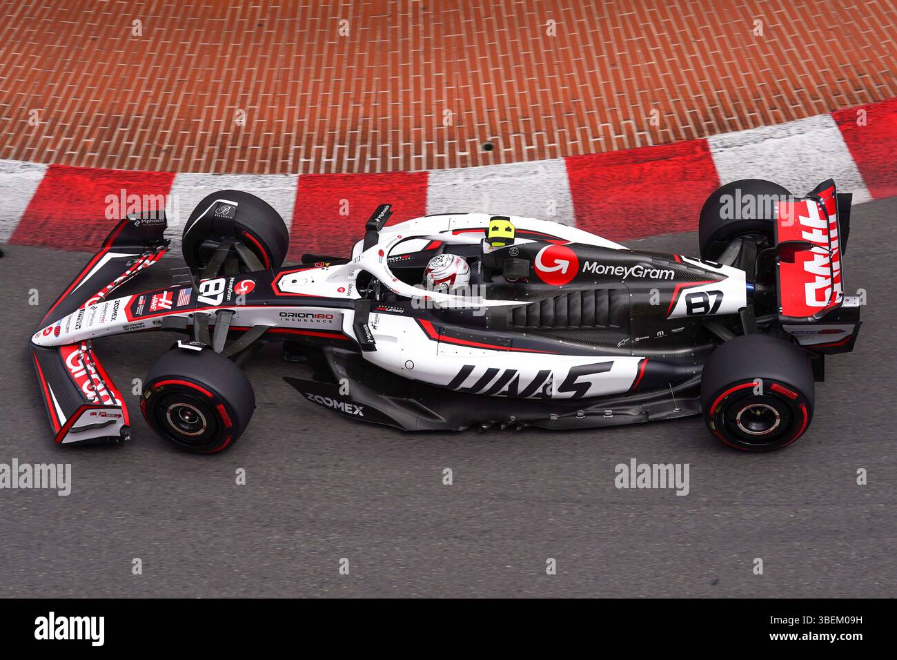 Montecarlo, Monaco. 29/22/2025. Oliver Bearman aus Großbritannien fährt das (87) MoneyGram Haas F1 Team VF-25 Ferrari, Formel 1 TAG Heuer Gran Premio di Monaco 2025.Credit: Alessio Morgese AG. Foto Morale / Emage / Alamy Live News Stockfoto