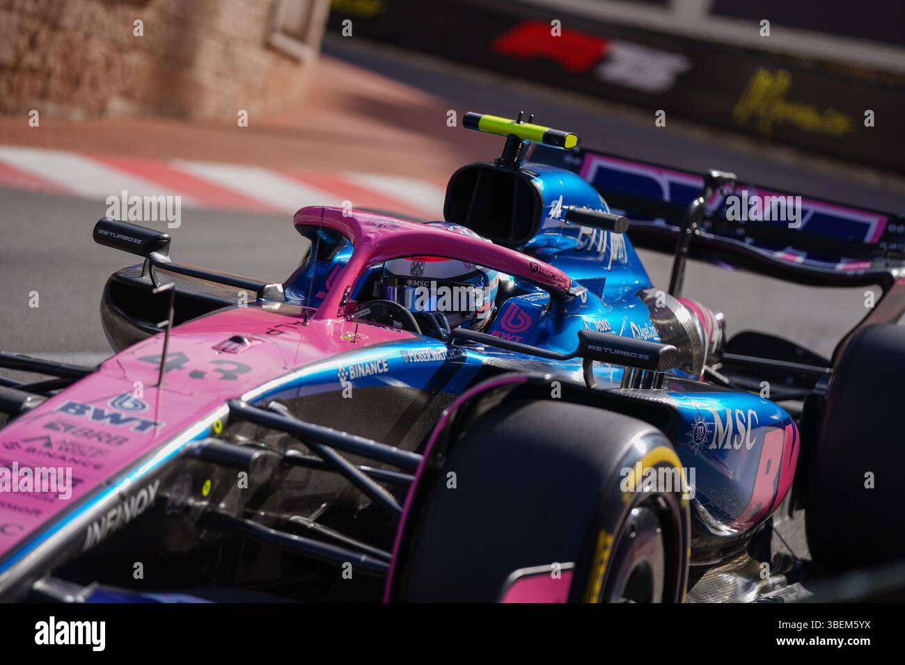Franco Colapinto aus Australien fuhr das (43) BWT Alpine F1 Team A525 Renault während des Formel-1-TAGES Heuer Gran Premio di Monaco 2025 am 23. Mai auf Circuit de Monaco, Monaco. Stockfoto
