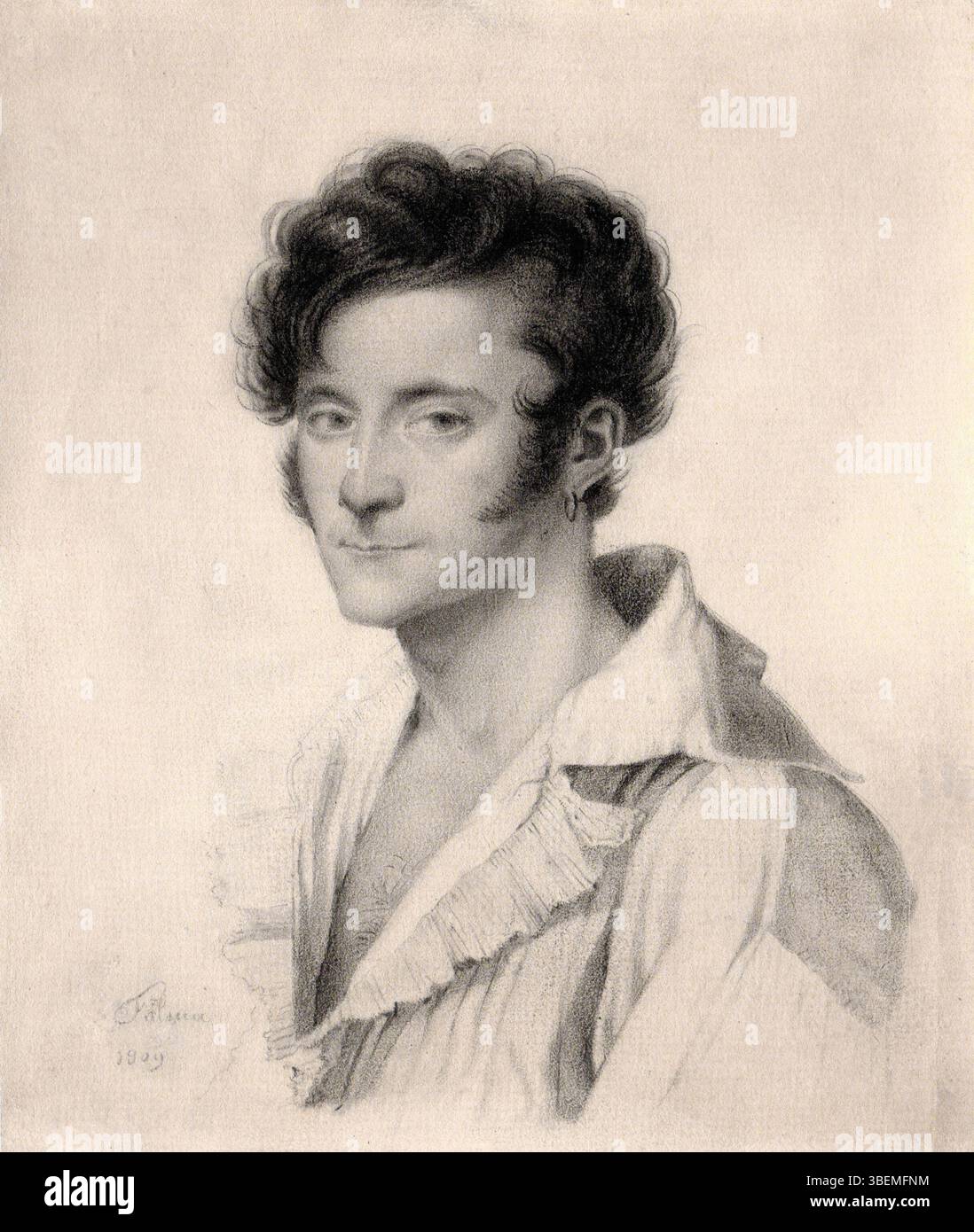 Das 1809 von Auguste Francois Talma geschaffene Selbstporträt zeigt den französischen Maler und Marineoffizier, bekannt für seine familiäre Verbindung zum berühmten Schauspieler Francois-Joseph Talma. Stockfoto