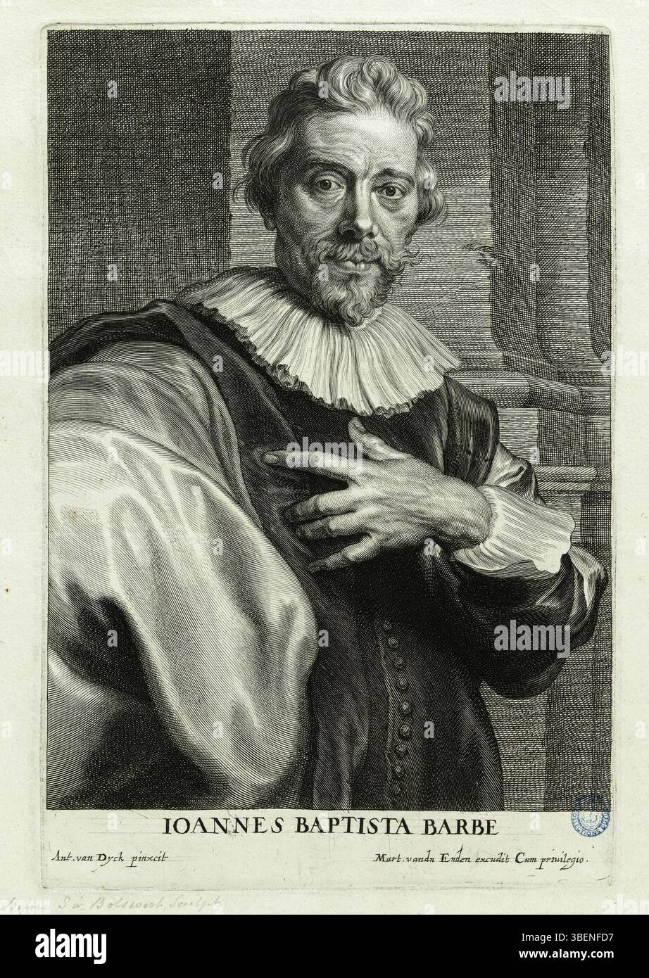 Antoine Van Dyck (1599-1641). Barbé (Hollstein 49). Eau-forte sur Papier, Burin, 1634-1636. Stockfoto