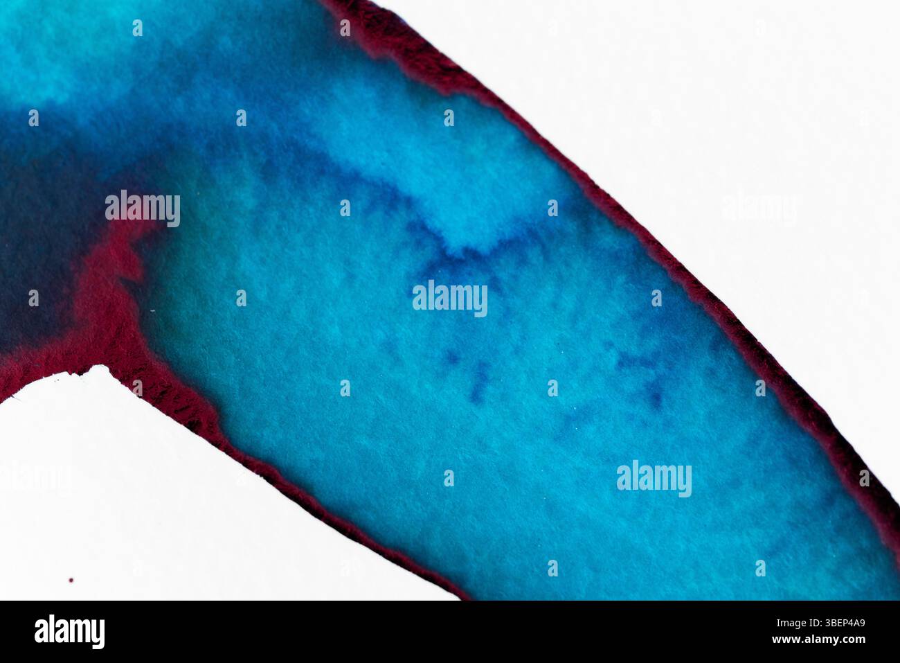 Lebendiges abstraktes Aquarell mit dynamischen Blau- und Rottönen Stockfoto