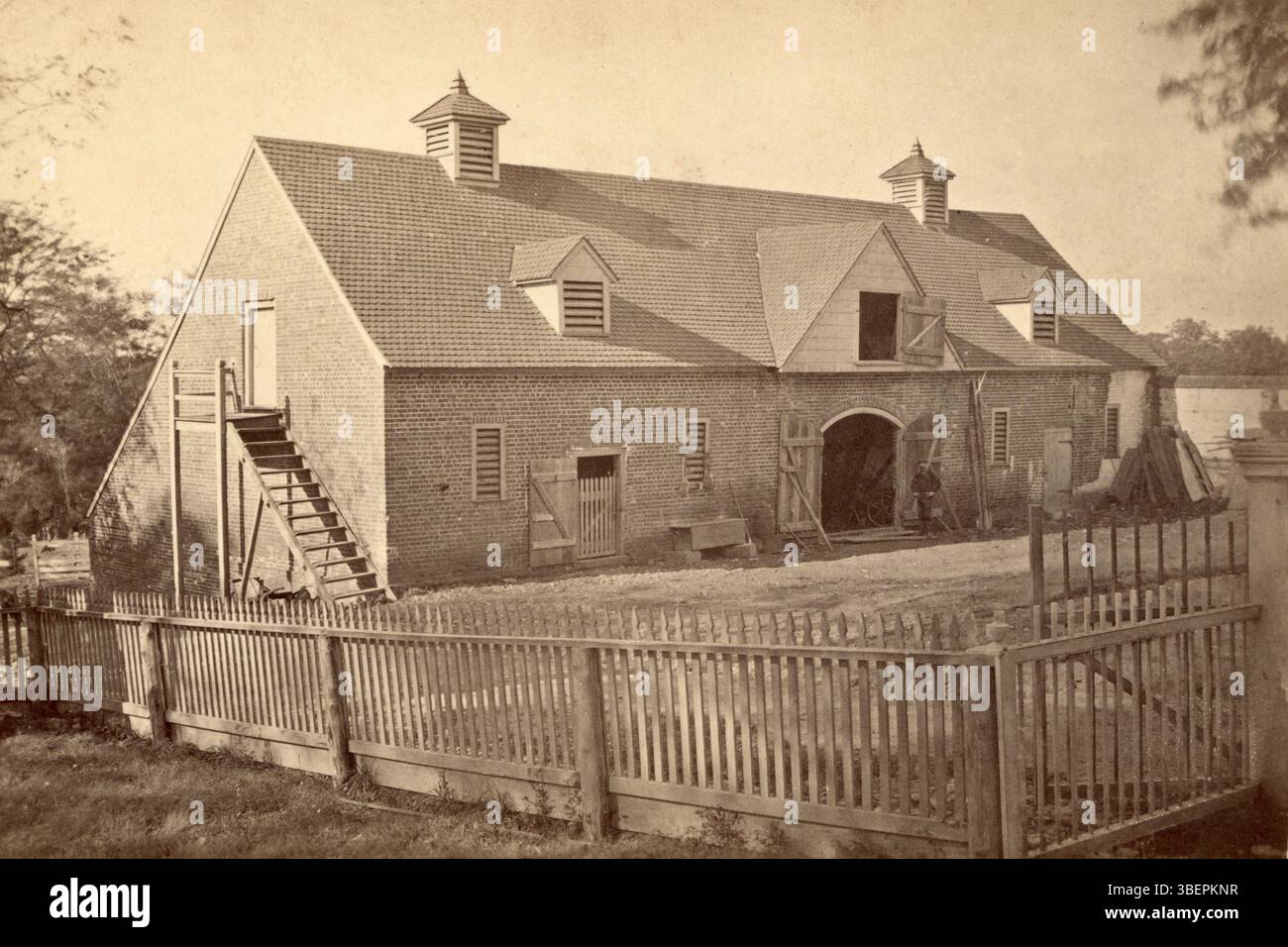 Mount Vernon Geschichte, George Washingtons Mount Vernon, Mount Vernon Stable and Carriage House, Old Stall and Carriage House at Mount Vernon Stockfoto