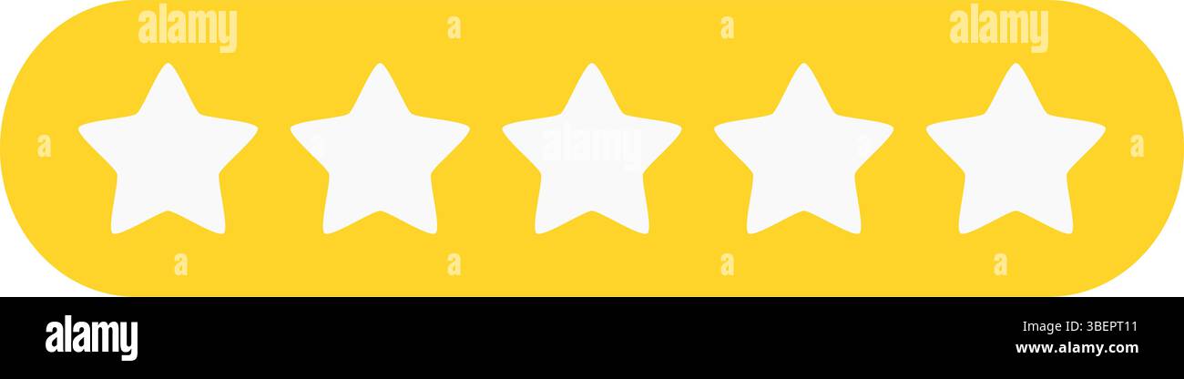 Fünf-Sterne-Gold-Symbol für Bewertung Stock Vektor