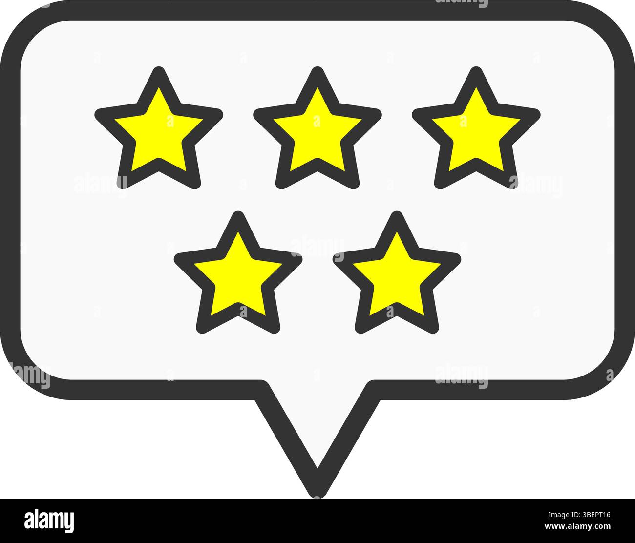 Umrissenes Symbol für die Bewertung von Stücklistensymbolen mit fünf Sternen Stock Vektor