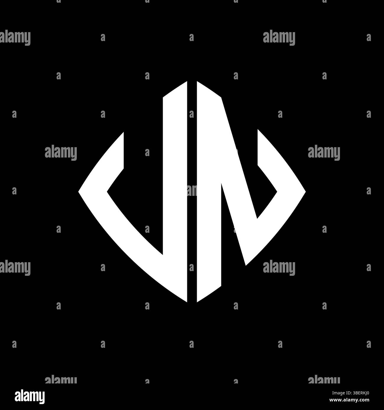VN Logo Initial Monogramm mit geometrischem, modernem rechteckigem abgerundetem Design im isolierten Hintergrund, minimalistisches Logo in geometrischer Form. Stock Vektor