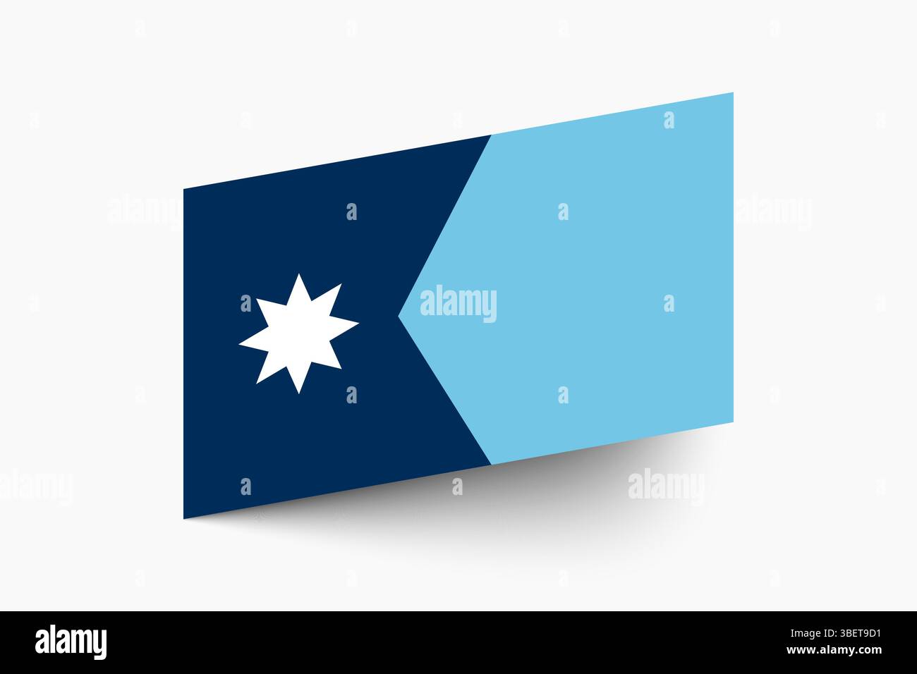 Flagge von Minnesota. Minnesota Flagge offizielle Farben geneigtes Symbol digitale Vektor Illustration Design. Stock Vektor